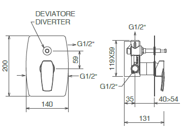 disegno tecnico miscelatore doccia la torre studio